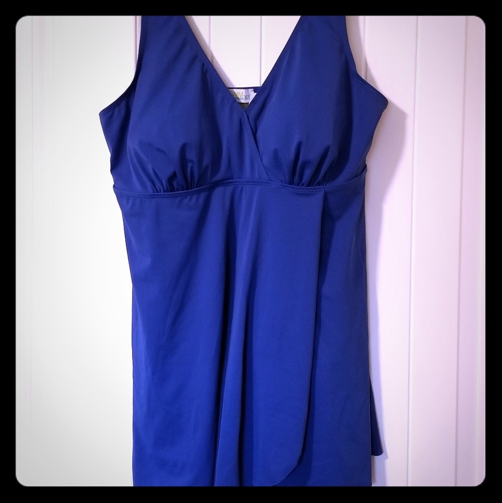 Blue one piece swim dress
